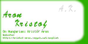 aron kristof business card