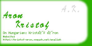 aron kristof business card